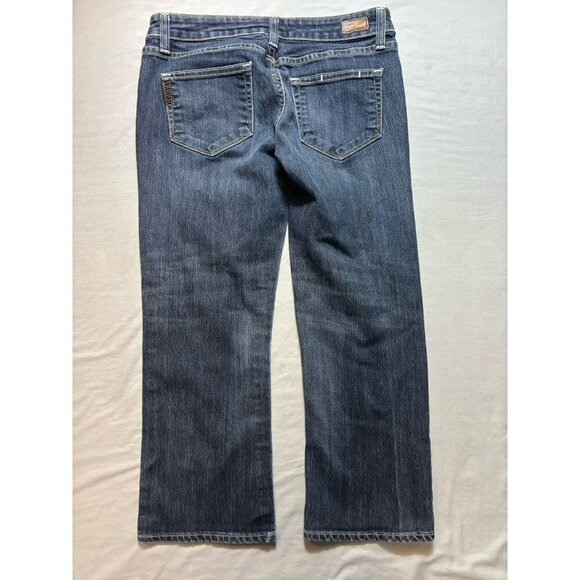 Paige Premium Denim Lauren Canyon Crop Capri Jeans 27 x21 Dark Wash Low Rise USA - Picture 2 of 8